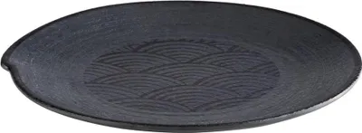 Produktbild von APS 84909 Teller DARK WAVE, Ø 27 cm, Höhe 2,5 cm, Melamin, schwarz/Wellendekor