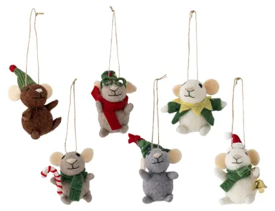 Produktbild von BLOOMINGVILLE | Peo Ornament, Grün, Wolle | L16xH13xW12 cm, Set of 6 | 82072948