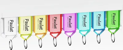 Produktbild von Paulat Schlüsselleiste KeyCaddy8 / Schlüsselbrett mit 8 farbigen Anhängern