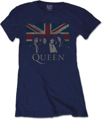 Immagine prodotto di Queen - Maglietta grande da donna con Union Jack vintage - Blu navy