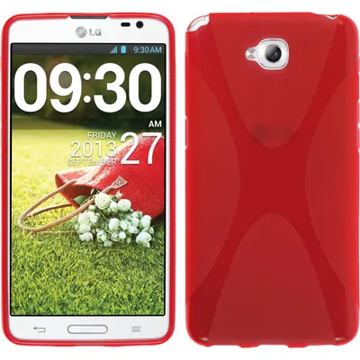 Produktbild von PhoneNatic Case kompatibel mit LG G Pro Lite - rot Silikon Hülle X-Style + 2 Schutzfolien