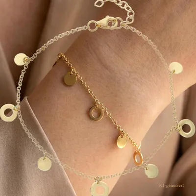Produktbild von Zartes Bettelarmband echt Gold 333 (8 kt) 18+2 cm