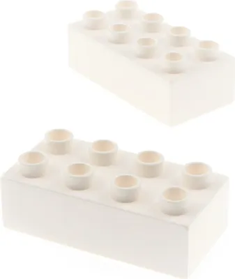 Produktbild von 2x Lego Duplo Bau Stein 2x4 weiß Polizei 10869 301101 17551 31459 3011