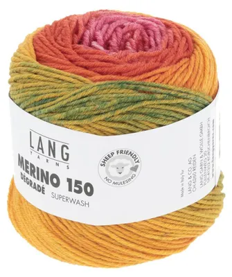 Produktbild von Lang Yarns - Merino 150 Dégradé 0007 rot grün orange