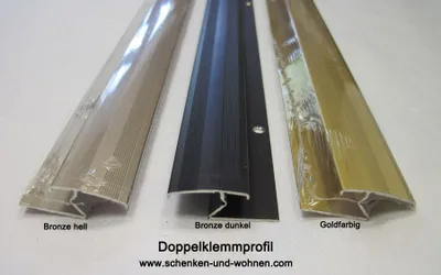 Produktbild von Doppelklemmprofil Einfassprofil für Bodenbeläge 1 m Goldfarben