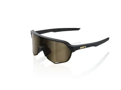 Produktbild von 100% S2 Matte Black/Soft Gold Mirror Fahrradbrille