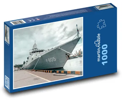 Zdjęcie produktu dla Puzzle 1000 Okręt wojenny w porcie - martinpuzzle