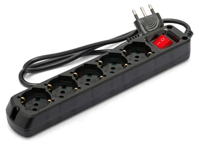 Immagine prodotto di Ciabatta multipresa a 5 prese Schuko + 1 presa da 10/16A con interruttore, cavo da 1 metro e spina da 16A