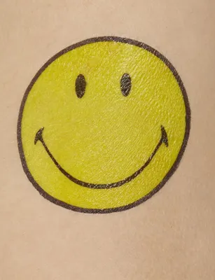 Image de Tatouages de smileys joyeux noirs et jaunes 9 pièces - taille unique