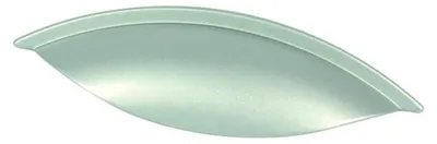 Produktbild von Muschelgriff aus gebürstetem Nickel, 130x34mm, Lochabstand 64mm