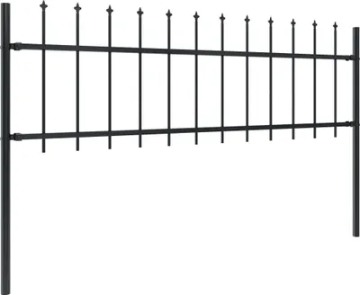 Obrázek produktu pro vidaXL Zahradní plot s hrotem z oceli 1070 x 60 cm černý
