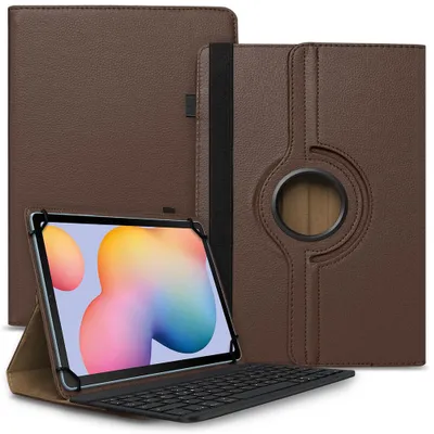 Produktbild von Tablet Tasche Tastatur für Samsung Galaxy Tab S11 S10 S9 FE Hülle Schutzhülle BluetoothFarbe Uni 360 Taschen:Braun