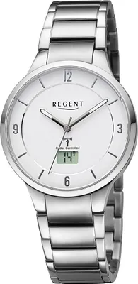 Image de Regent métal hommes montre quartz argent montres radio D2URFR291
