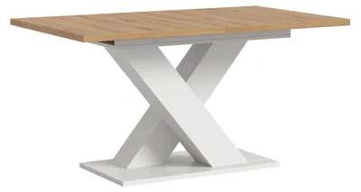 Produktbild von Esstisch ausziehbar Artisan Weiß X-Fußgestell 150-190cm