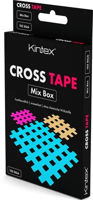 Produktbild von Kintex Cross Tape Mix Box mit 102 Pflaster, verschiedene Größen und Farben