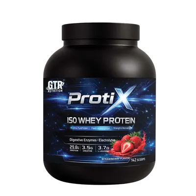 Produktbild von Protix ISO Whey Protein 5 kg Erdbeere | 85 % Protein | 29,75 g Protein pro Portion | 3,5 g Kreatin | Whey Isolat | 142 Portionen