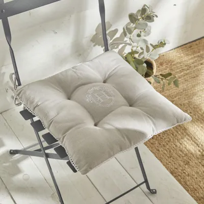 Immagine prodotto di Cuscino trapuntato - OGGI - CHARME - Chambray x Petite Broderie Berenice - 40 x 40 cm