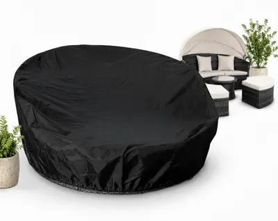 Produktbild von Mucola Schutzhülle Gartenmöbel Abdeckplane Abdeckhaube Garnitur Couch Sofa Tisch Wetterfest Schwarz - Sonneninsel 182x76