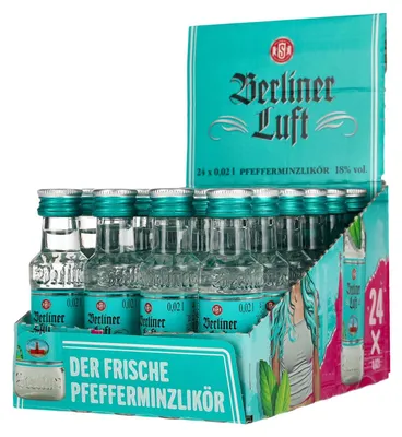 Produktbild von Berliner Luft Pfefferminzlikör | 18 % vol | 24 x 0,02 l