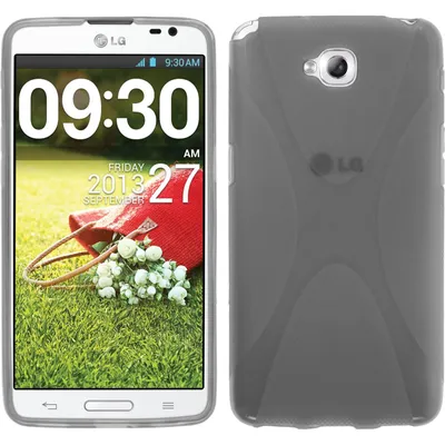 Produktbild von PhoneNatic Case kompatibel mit LG G Pro Lite Dual - grau Silikon Hülle X-Style + 2 Schutzfolien