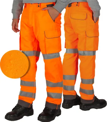 Produktbild von Herren-Arbeitshose wasserdicht Warnung orange FIRI, 34