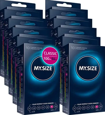 Produktbild von MY.SIZE Classic Kondome 60mm Größe 5 | 100 Stück Maxipack | extra dünn mit 0,07 mm Wandstärke | Für Optimale Passform & Natürliches Gefühl