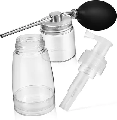 Produktbild von 2er-Set Sprüh- und Pumpflaschen für Pulver, Haarpuder, Conditioner und Haarspray