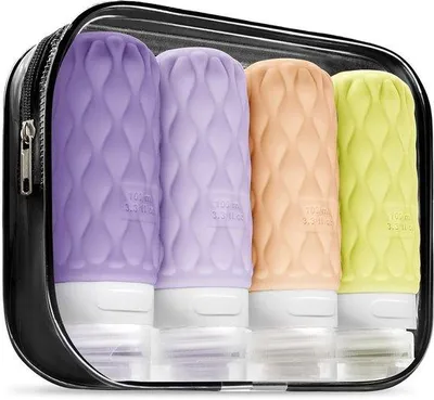 Produktbild von Silikon-Reise-Flaschen-Set 100ml 4-teilig lekvrij