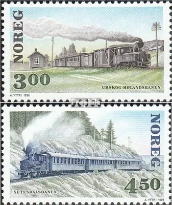Produktbild von Briefmarken Norwegen 1996 Mi 1213-1214 (kompl.Ausg.) postfrisch Eisenbahnen