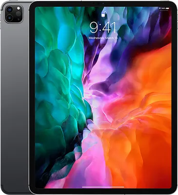 A tablet computer is shown from a slight angle, displaying its screen and rear camera.
