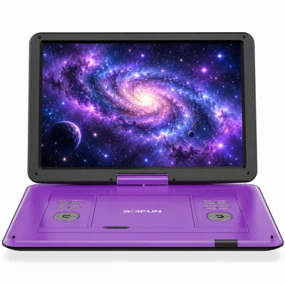 Productafbeelding van BOIFUN 17,5-inch draagbare DVD-speler met 15,6-inch HD-scherm, 6 uur batterijduur, ondersteuning voor USB/SD-kaart/AV-verbinding, en synchronisatie met de televisie