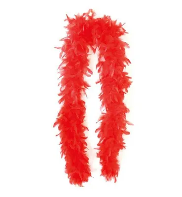 Produktbild von Federboa einfarbig, Länge ca. 1,80m, Federstola Federschal Kostüm Karneval 20er Jahre Charleston Burlesque kuschelig (rot)