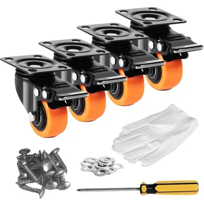 Zdjęcie produktu dla Zestaw 4 Obrotowych Kółek Meblowych Vevor Pvc 50.8Mm Udźwig 272Kg Mocne