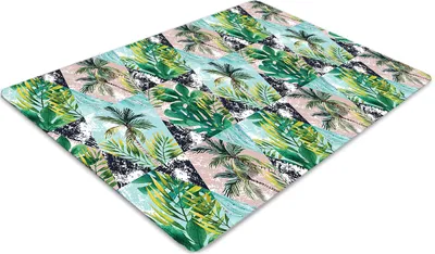 Produktbild von Stuhlunterlage Bürostuhlunterlage 120 cm x 90 cm Bodenmatte Bürostuhlunterlage - Palmmuster