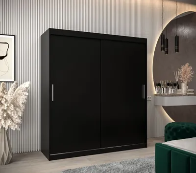 Produktbild von Schwebetürenschrank mit einer Breite von 180 cm TIMEA – Schwarz