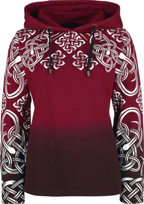 Produktbild von Black Premium by EMP Damen roter Kapuzenpullover mit keltischem Print XL