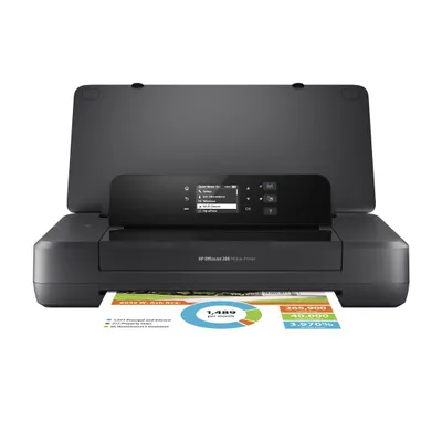 Produktbild von HP Officejet 200 Mobildrucker - Drucker - Farbe - Tintenstrahl - A4 / Legal - 1200 x 1200 dpi - bis zu 10 Seiten / min. (Schwarzweiß) / bis zu 7 S./Min. (Farbe) - Kapazität: 50 Blatt - USB 2.0, Wi-Fi