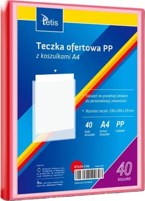 Obrázek produktu pro Tetis – Prezentační složka A4 s kapsami – červená