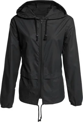 Produktbild von Leichter Regenmantel mit Kapuze für Damen, wasserdicht, aktive Outdoor-Regenjacke mit Kapuze, Damen, langärmelig, lässig, schmale Passform, Reißverschluss, Outwear-Jacke