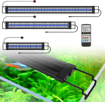 Immagine prodotto di Yakimz LED acquario lampada serbatoio luce dimmerabile illuminazione con telecomando, 55-80CM, 18w