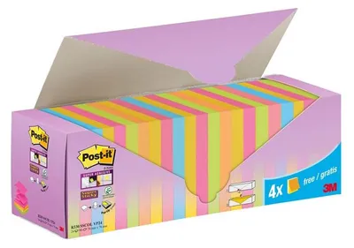 Produktbild von Post-it Haftnotizen Super Sticky Z-Notes 76 x 76 mm 24 Blöcke sortiert