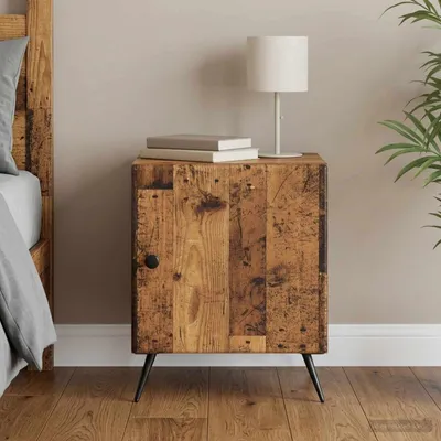Image de vidaXL Table de chevet en bois recyclé 43 x 34,5 x 50 cm, aggloméré