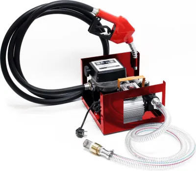 Produktbild von Wiltec Heizöl- und Dieselpumpe 230V/550W 20-60l/min selbstansaugend Pumpe mit automatischer Pistole, Kraftstoffpumpe, Absaugpumpe
