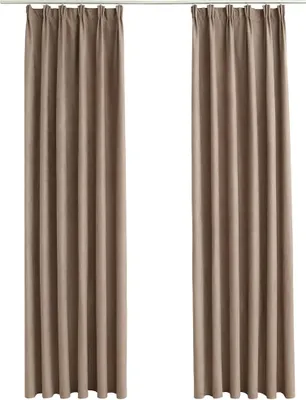 Obrázok produktu pre vidaXL Zatemňovacie závesy s háčikmi 2 ks. Taupe 140x245 cm