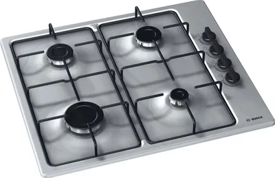 Produktbild von Bosch PBP6B5B80, Edelstahl, Integriert, Gaskochfeld, Edelstahl, 4 Zone(n), 4 Zone(n)