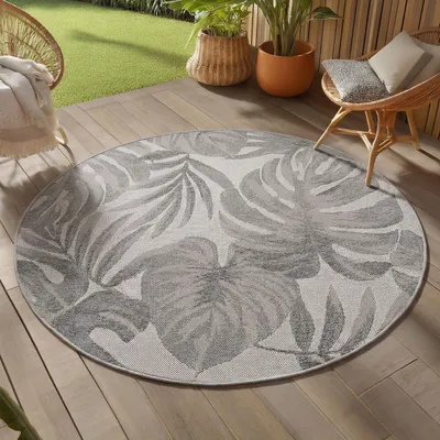 Zdjęcie produktu dla Carpetsale24 Dywan Zewn?trzny Wodoodporny i Odporny na UV Idealny do Kuchni na Balkon Taras Ogród i Salon, Rozmiar: 80 cm Okr?g?y