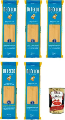 Produktbild von De Cecco Linguine n. 7 100% Italienisch Pasta Nudeln 5x 500g + Italian Gourmet Polpa 400g