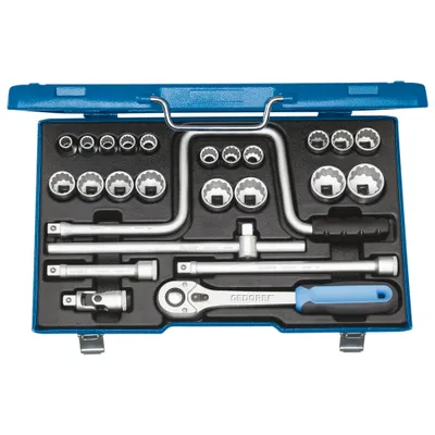 Image de Jeu de clés à douilles Gedore 1/2" 25 pces 10-32 mm D 19 TMU-10