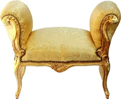 Produktbild von Casa Padrino Barock Schemel Hocker Gold Muster / Gold - Sitzbank