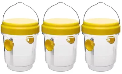 Produktbild von Wespenfalle, wiederverwendbar, wasserdichtes Hängedesign, 3Stück-Gelb